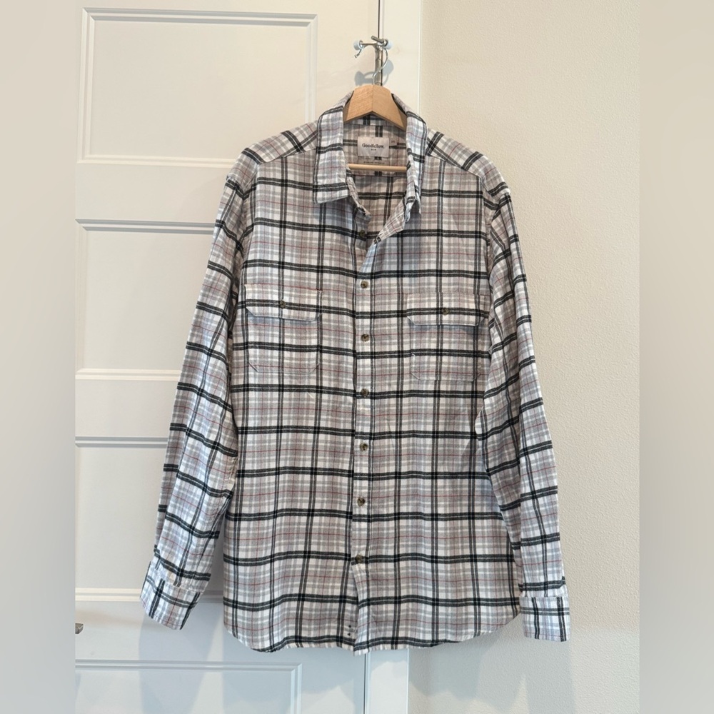 Gray Plaid Flannel Shirt
